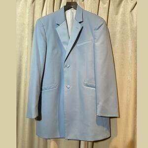 Andrew Fezza Monaco Light Blue Tuxedo Jacket | Satin Notch Lapel – Size 40R
